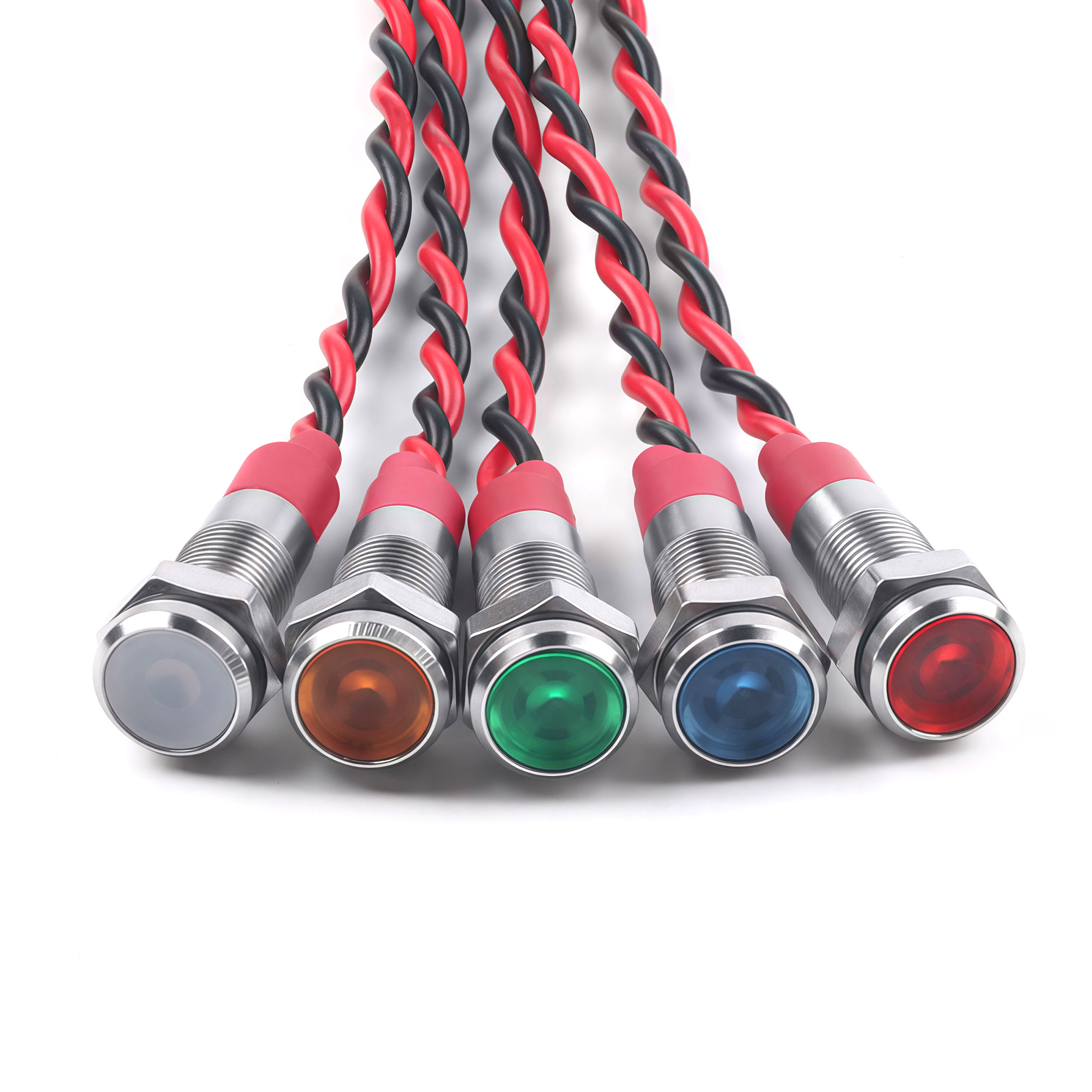 Panel Line Marker - 6mm โลหะไฟ LED แผงติดตั้งสัญญาณขนาดเล็กโคมไฟสีแดงสีฟ้าสีเหลืองสีเขียวสีขาว 220V 24V