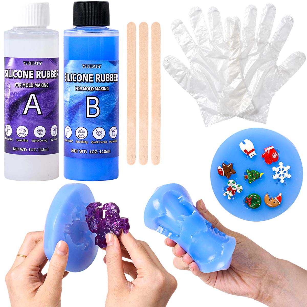 Resin Kit Cast - ชุดทำแม่พิมพ์ซิลิโคนขนาด 118 มล./296 มล. สำหรับงานหล่อเรซิ่น ขี้ผึ้ง