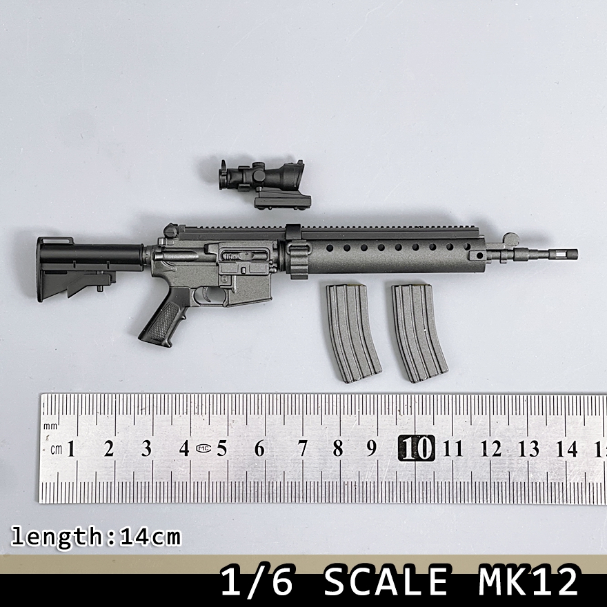 Model Kit Figures - ชุดประกอบปืนสไนเปอร์ MK12 SPR ขนาด 1/6 ทำจากพลาสติก