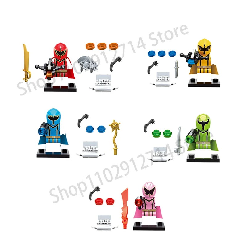 Model Kit Power Rangers - ตัวต่อพาวเวอร์เรนเจอร์ 5 ชิ้น/ชุด ของเล่นแอคชั่นฟิกเกอร์ขนาดเล็ก นักรบแดง ไมตี้