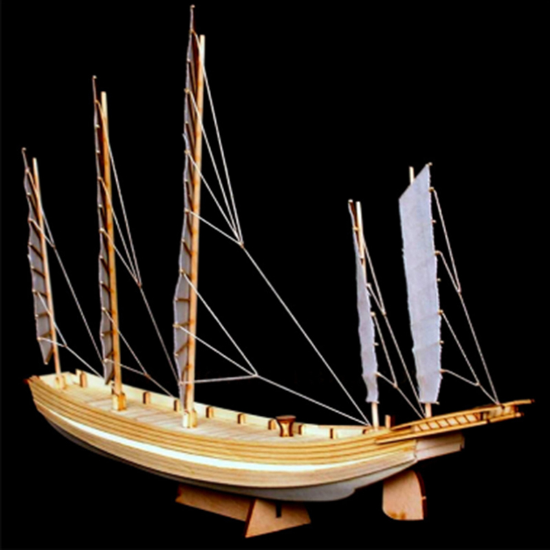 Model Kit Yacht - เรือทรายจีน1ชิ้นชุดโมเดลประกอบไม้โมเดลเรือโบราณทำด้วยมือแบบทำมือ