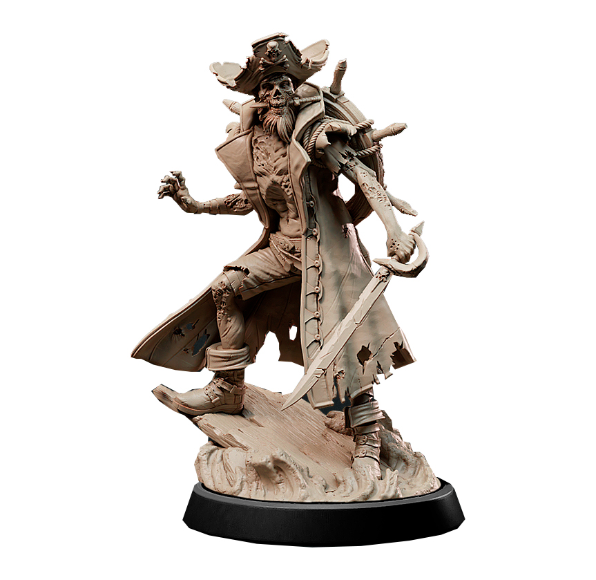 Model Kit Zombie - 1/24 75มม.1/18 100มม.เรซิ่นชุดโจรสลัดผีดิบ Unpainted ไม่มีสี RW-615