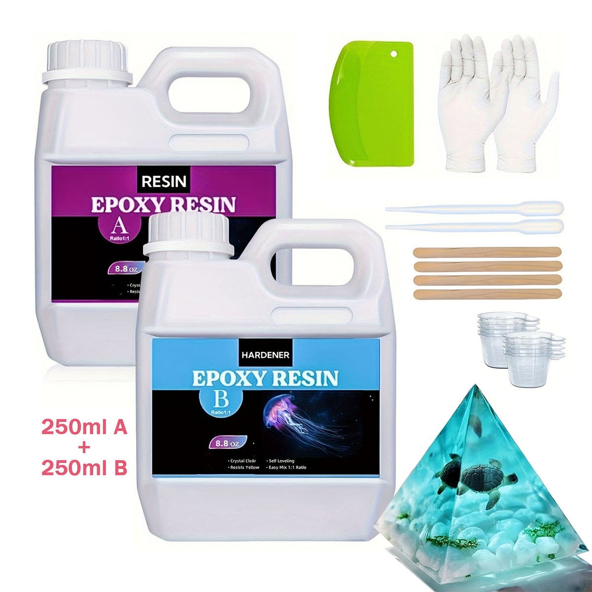 Resin Kit Cast - 125 ml/250 ml Crystal Clear หล่อเรซิ่นชุด
