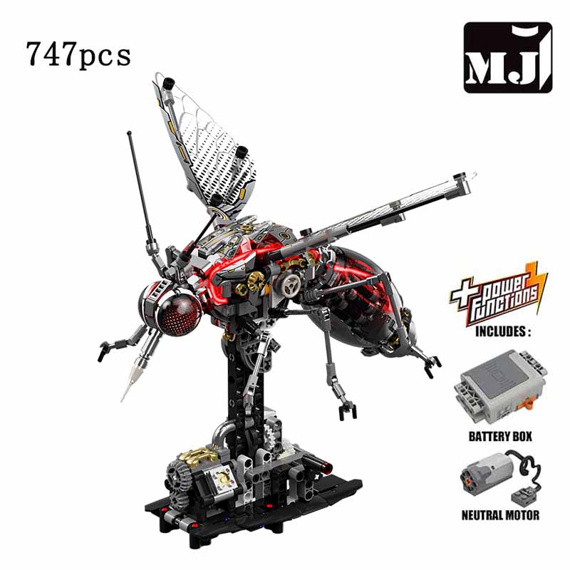 Model Kit Robocop - 747 ชิ้น โมเดลตัวต่อรูปยุงแบบกลไก, ของตกแต่งสไตล์เทค, ของตกแต่งโต๊ะทำงานสุดสร้างสรรค์สำหรับนักสะสม
