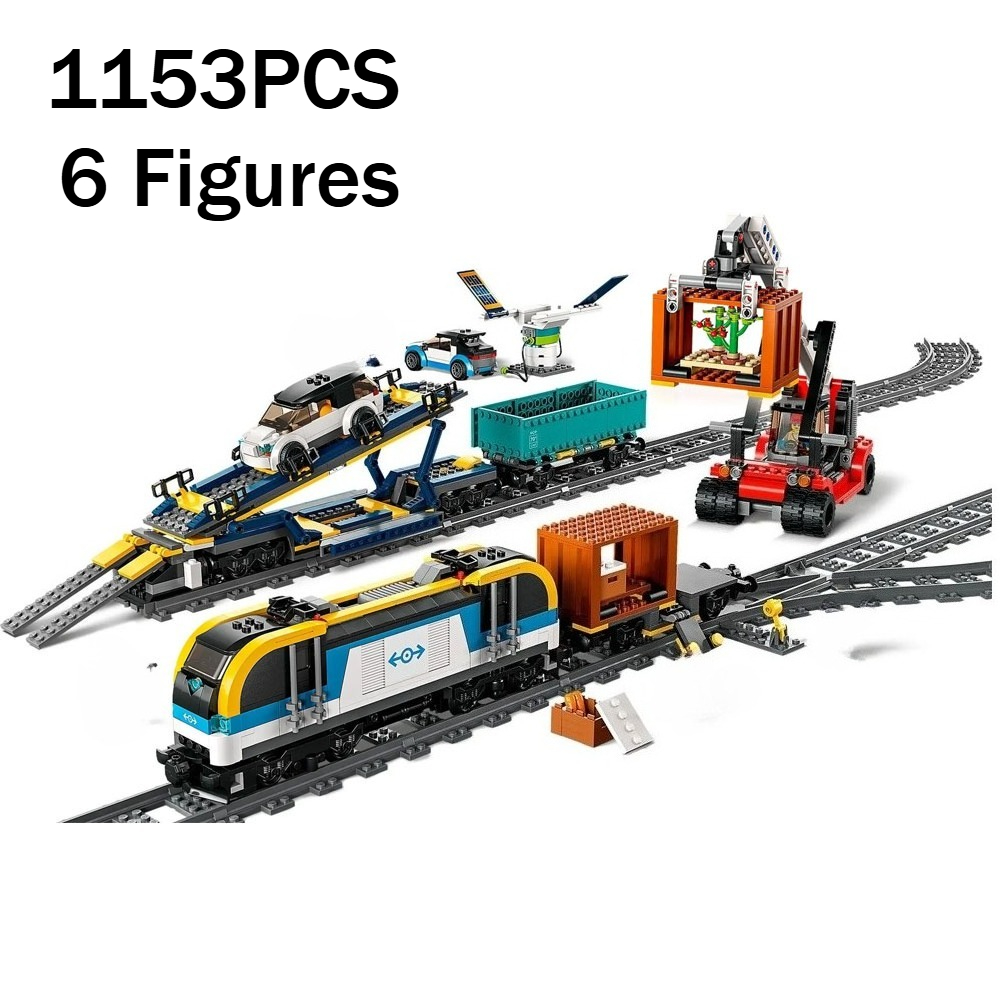 Model Kit Train - 1153 ชิ้น ตัวต่อรถไฟขนส่งเมือง พร้อมโมดูลมอเตอร์ 6 ฟิกเกอร์