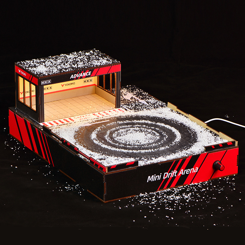 Model Kit Store - ชุดสร้างฉากรถดริฟท์ DIY ขนาด 1:64 พร้อมแท่นหมุนและไฟ LED