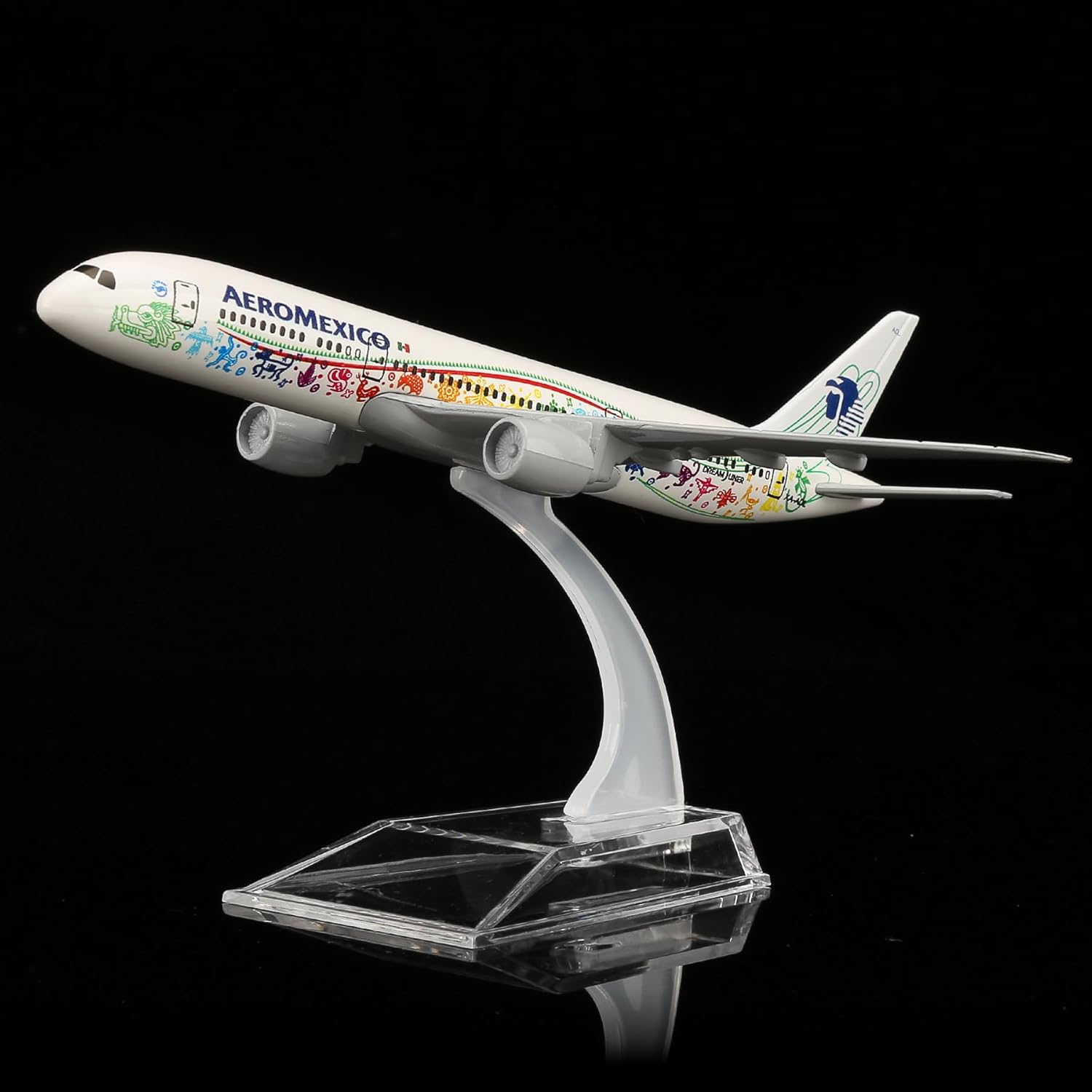 Model Kit Store - 16 ซม. ของเล่นเครื่องบินจำลองแอโรเม็กซิโก B787 ชุดโมเดลเครื่องบินโลหะหล่อพร้อมขาตั้งสำหรับคอลเลกชันและจัดแสดงหรือของขวัญสำหรับเด็กผู้ชาย