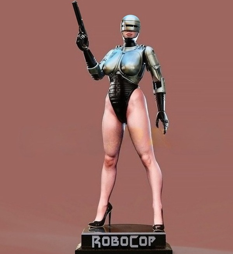 Model Kit Robocop - 1/24 Scale Die-Cast รูปเรซิ่นชุดผู้หญิง Robocop Hobby