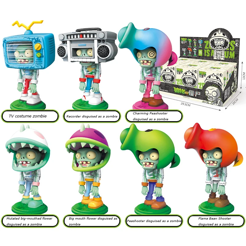 Model Kit Zombie - พืชVs Zombies Building Blocksของเล่นSurpriseกล่องตาบอดหลากหลายParty Series 7