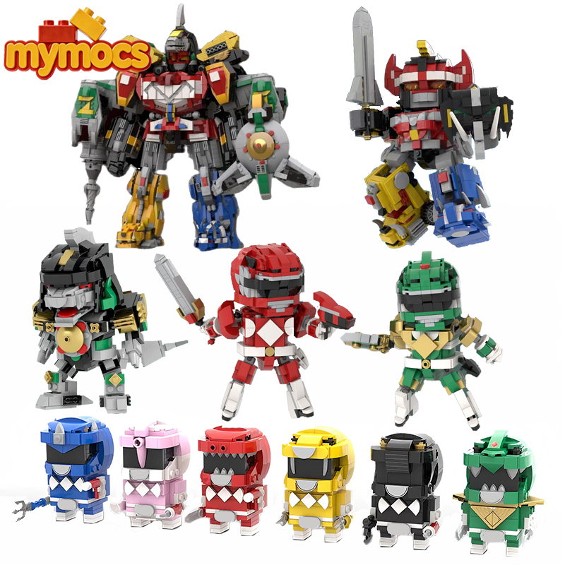 Model Kit Power Rangers - โมเดลไดโนเสาร์แอคชั่นฟิกเกอร์จากภาพยนตร์ Mymocs Kyoryu ชุดตัวต่อหุ่นยนต์ Mecha Ranger