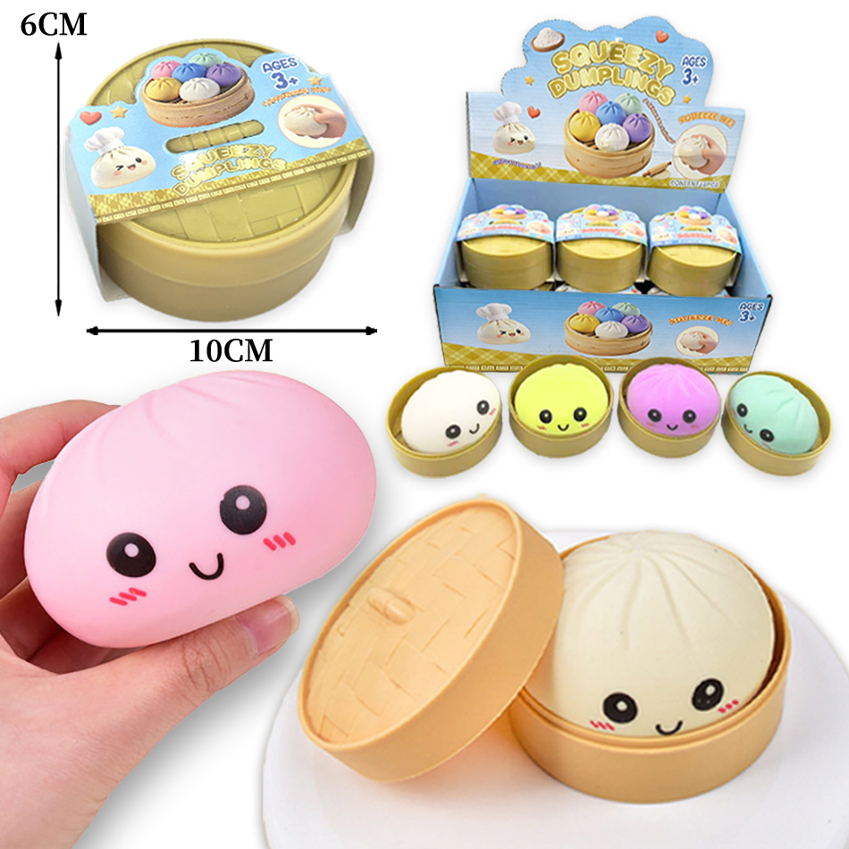 Model Kitchen Set Pvc - ของเล่นบีบบีบ Mysecret Bun Fidget Toy รูปทรงเกี๊ยวใหญ่สุดน่ารัก