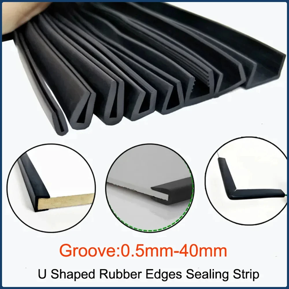 Panel Line Marker - สีดํา U รูปยางขอบซีล Strip Groove 0.5